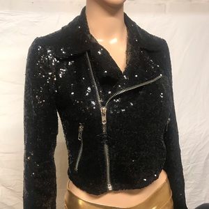 SEXY BLACK CROPPED ROCKSTAR COAT!*SALE*
